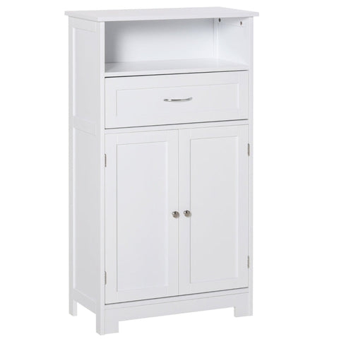 Rootz Bathroom Cabinet - Bathroom Vanity Unit - 1 Shelf And 1 Drawer - Water Resistant - White - 60cm x 30cm x 108.8cm