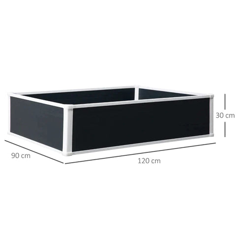 Rootz Raised Bed - Planter With Drainage Function - Protection Against Pests - Plastic - Grey - 120 x 90 x 30 cm