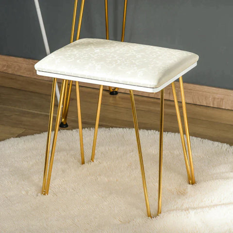 Rootz Dressing Table - With Stool And Chair - White - 80 Cm X 40 Cm X 136 Cm