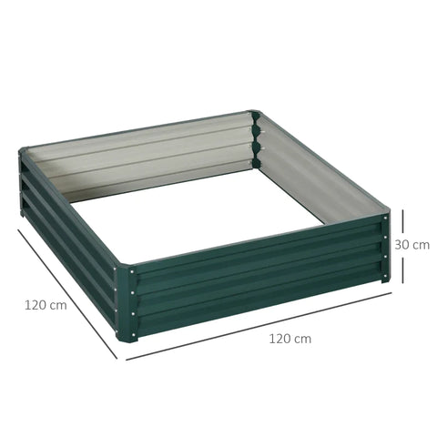 Rootz Planter - Garden Bed Planter - Steel Housing - Green - 120 x 120 x 30 cm