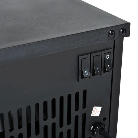 Rootz Elektrische Haard - Elektrische Haardkachel - Kachel Staande Haard - Moderne Elektrische Haard - Met Vlameffect - 600/1200W - Zwart - 34x17x31 cm