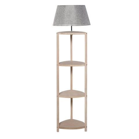 Rootz Floor Lamp - Lampshade - Lamp Shelf - Living Room - Bedroom - Grey - 46 x 46 x 158.5 Cm