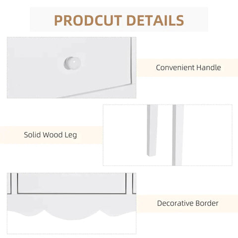 Rootz Console Tafel - Bijzettafel - Decoratieve Tafel - Console Ladetafel - MDF - Wit - 100 x 32 x 85 cm