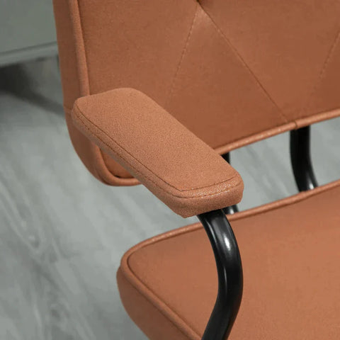 Rootz Office Chair - Elegant Office Chair - Desk Chair - Height Adjustable - 360° Rotation Tiltable - Brown - 61 x 58 x 82-91 cm