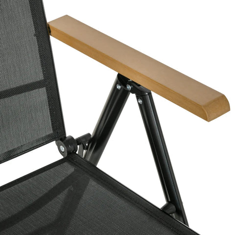 Rootz Klappstuhl – Gartenstuhl – Camping-Ausflugsstuhl – 2-teiliger Gartenstuhl – Aluminium – Schwarz – 71,5 cm × 68 cm × 109 cm