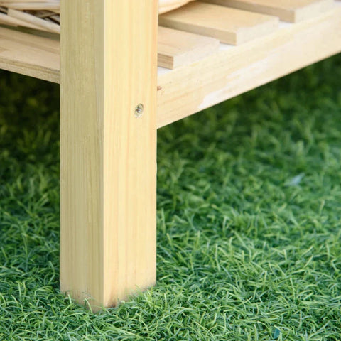 Rootz Planting Table - Gardening Table With 8 Hooks Drawer Shelf - Flower Table - Garden - Patio - Natural - 151 x 45.5 x 143 cm