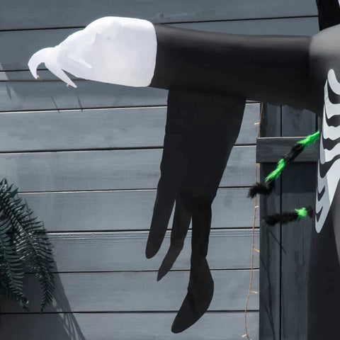 Rootz Ghost Skeleton - Halloween Decoration With Blower - Tension Rope - Sandbag - Black - 1.40 x 1.05 x 2.70m