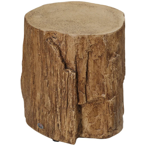 Rootz Side Table - Bedside Table - Log Design Side Table - Tree Stump Look Leveling Feet - Inorganic Ore Powder - Natural Wood - 37 cm x 37 cm x 43 cm