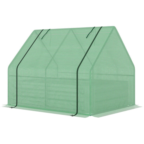 Rootz Greenhouse - Foil Greenhouse - Garden Verhoogd Bed - Cold Frame - Met Roldeur - Groen - 127 x 95 x 92 cm