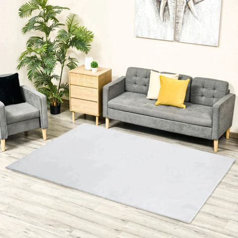 Rootz Rug - Carpet - Short Pile - Fleece Underlay - Living Room - Bedroom - Dining Room - Playroom - Grey - 230 cm x160 cm x 0.10 cm