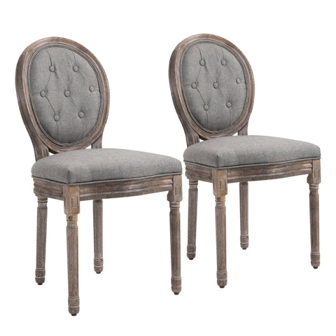 Rootz Esszimmerstühle – Küchenstühle – Stuhlset – Retro-Wohnzimmerstühle – gepolsterte Stühle – Gummiholz ​​– Grau