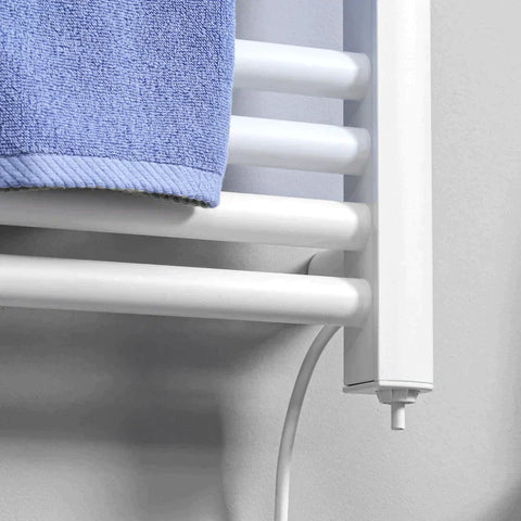 Rootz Towel Warmer - Bathroom Heater - 24/7 Programming - 4 Modes - Overheat Protection - Aluminum - White - 54cm x 4cm x 96cm