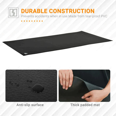 Rootz Mat - Floor Protection Mat - Sports Mat For Fitness - Equipment Protective Mat - Black - 180 cm x 90 cm x 0.6 cm