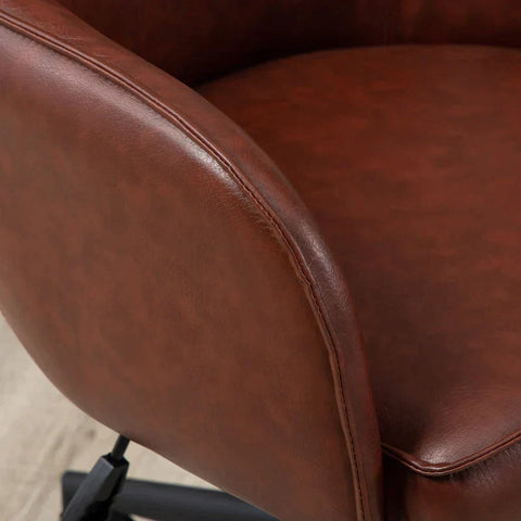 Rootz Office Chair - Height Adjustable - Swivel Function - Brown - 58.5 cm x 62 cm x 91 cm