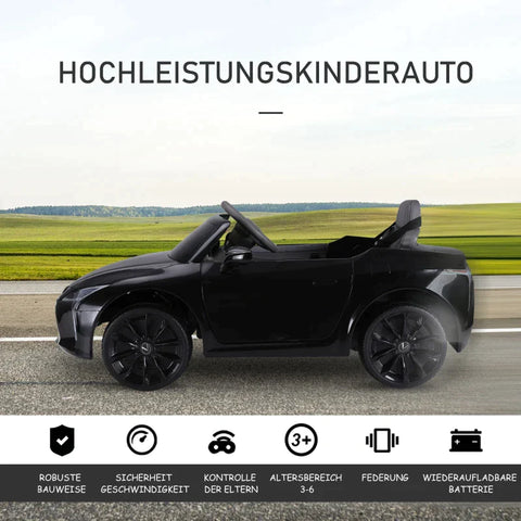 Rootz Children's Electric Car - Children's Car - Children's Vehicle - Electric Car - Black - 106 x 43 x 44 cm