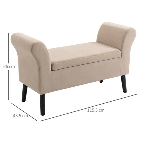 Rootz Bench Seat - Luxury Bench - Bedroom Bench - Bench - With Storage Space - 111.5 cm x 41 cm x 65 cm