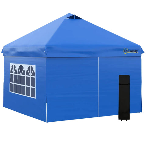 Rootz Folding Gazebo - Pavilion - Gazebo - Garden Pavilion - Garden Tent - Foldable Party Tent - Blue - 300L x 300W x 284H cm