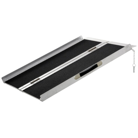 Rootz Wheelchair Ramp - Ramp For Wheelchairs - Walkers - Foldable Ramp With Carrying Handle - Aluminum - Black