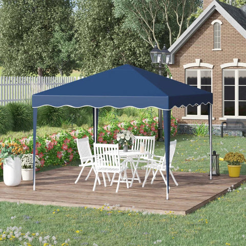 Rootz Folding Gazebo - Pavilion - Gazebo - Garden Pavilion - Garden Tent - Foldable Party Tent - Height-adjustable - Uv Protection - Blue - 295L x 295W x 257H cm