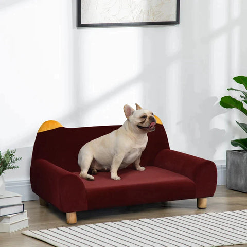 Rootz Pet Sofa - Dog Sofa - Cover Pet - Wooden Legs - Dog Bed - Cat Sofa - 81 x 53 x 45.5 cm