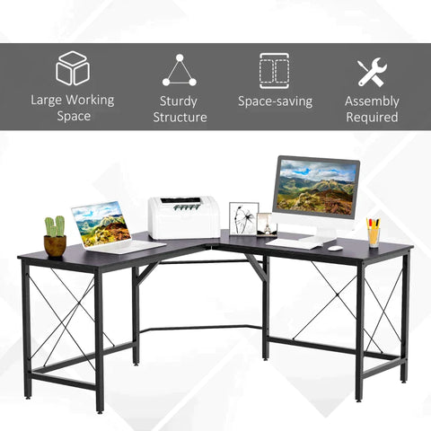 Rootz Desk - Bureau - Gaming Desk - L Shape Desk - Zwart - 150 x 150 x 76 cm