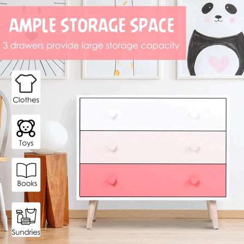 Rootz Children's Wardrobe - Children's Room Closet - Children's Drawer Cabinet - 90 x 42 x 80 cm