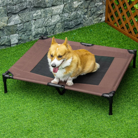 Rootz Dog Lounger - Dog Bed - Dog Lounger - Cat Bed - Pet Bed - Sleeping Place - Brown - 92 x 76 x 18 cm