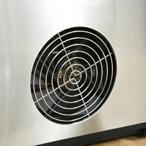 Rootz Eismaschine – Eismaschine mit Kompressor – Edelstahl – Frozen-Joghurt-Maschine – mit LED-Anzeige – Schwarz + Silber – 38,4 x 24 x 32 cm