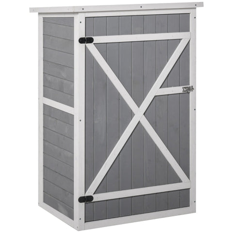 Rootz Garden Shed - Garden Storage Shed - Garden Cabinet - Tool Shed - Garden Tool Shed - Gray - 75 x 56 x 115cm