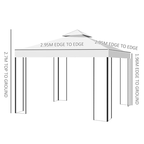 Rootz Gazebo - Garden Gazebo - Pavillon - Garden Pavillon - Party Tent - Cream