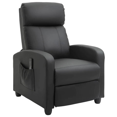 Rootz Massage Chair - Relaxation Chair - Tv Chair With Massage Function - Reclining Function - Backrest 2-point Massage - PU Foam - Black - 68 x 88 x 98 cm