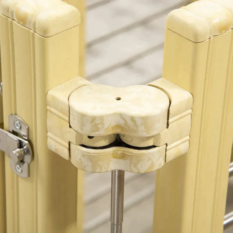 Rootz Dierenbox - Dierenbox - Puppybox - In maat verstelbaar - Hout-kunststof composiet/roestvrij staal - Natuurlijk hout - 67,5-131,5L x 43,5-75,5B x 64,5H cm