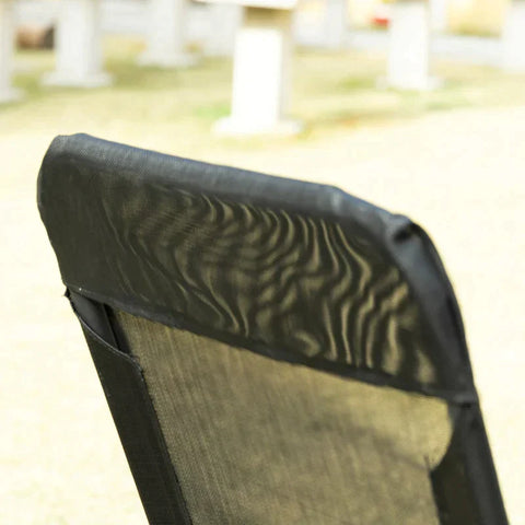Rootz Sun Lounger - Garden Lounger - Deck Chair - Lounge Chair - Foldable - Adjustable - Textilene - Steel - Black - 62 x 143 x 97 cm