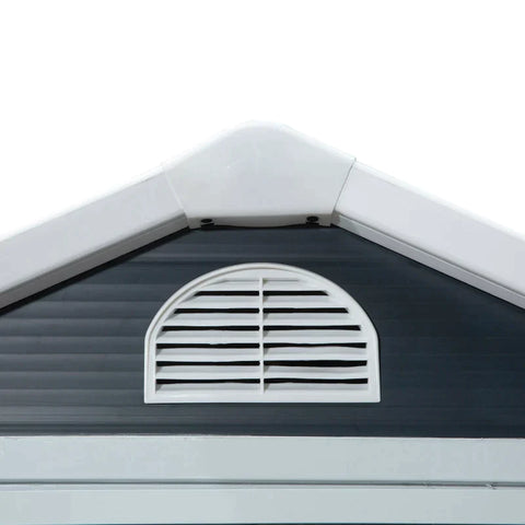 Rootz Tool Shed - Garden Shed - Tool Shed - Ventilation Window - Pent Roof - Metal - Grey - 134 x 104 x 204 cm