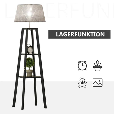 Rootz Floor Lamp - Living Room Lamp - Bedroom Lamp - Office Lamp - Gray/Black