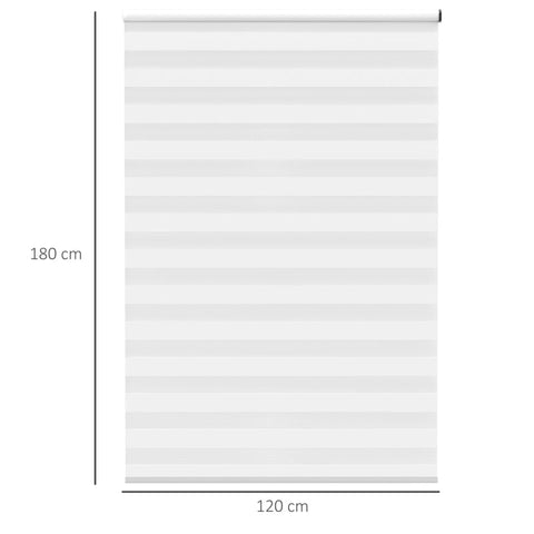 Rootz Roller Blind - Double Roller Blind - With Remote Control - USB Interface - Rechargeable Battery - White - 120 cm x 180 cm x 7 cm