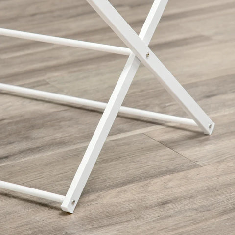 Rootz Foldable Drying Rack - Foldable Clothes Airer - Tower Dryer - Tower Clothes Airer - Drying Rack - 8-Tier Drying Rack - Metal + Plastic - White - 74 x 35 x 144 cm