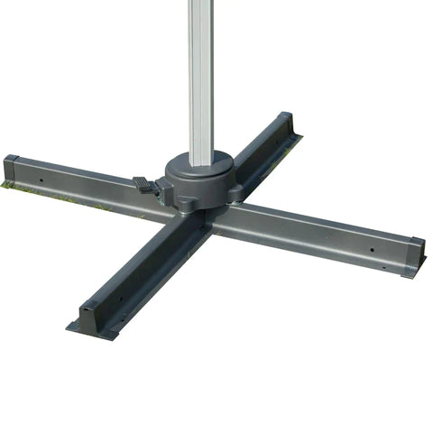 Rootz Parasol - Cantilever Parasol - Garden Umbrella - Hand Crank - 360° Rotating - Aluminum - Cream/White - 2.96 x 2.96 x 2.65 m