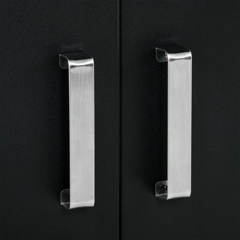 Rootz Gas Grill - Bbq Trolley With 3 Burners - 1 Side Burner - Pressure Reducer - Hoses Cabinet - Multifunction - Steel - Black - 110 x 50 x 100 cm