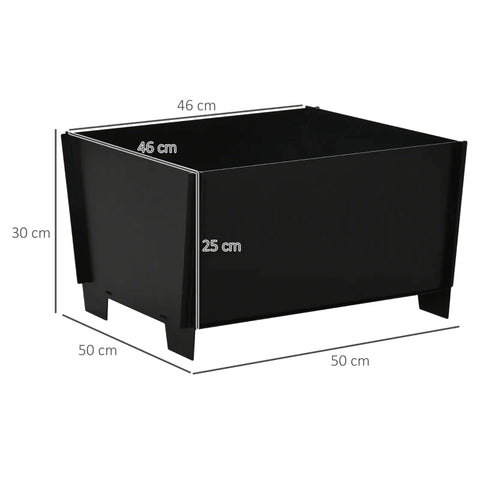 Rootz Fire Bowl - Removable - Pluggable - Fire Pit For Garden - Camping - BBQ - Steel -  Black - 50 x 50 x 30 cm