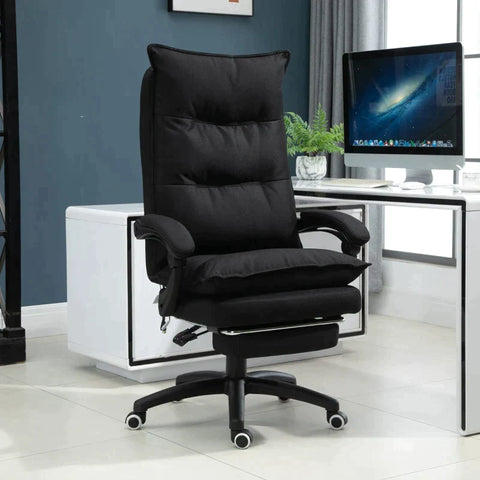 Rootz Office Chair - Massage Office Chair - Massage Function - Height Adjustable - Nylon - Black - 70 x 62 x 120-130 cm