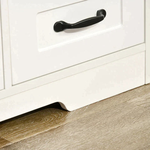 Rootz Sideboard - Storage Cabinet - Country-style Sideboard With 4 Drawers And 1 Cupboard - Dining Room - Kitchen - Living Room - White - 105 cm x 40 cm x 76 cm