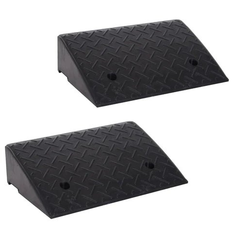 Rootz Curb Ramp - Ramp - 2 Piece Rubber Ramp - Threshold Ramp For Car - Black - L48 x W32 x H13 cm