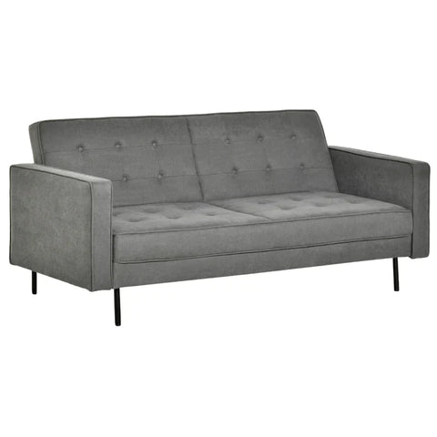 Rootz Sofa Bed - 3-seater Sofa Bed - Cotton Fabric - MDF - Foam - Home - Living Room - Grey - 187 cm x 91 cm x 85 cm