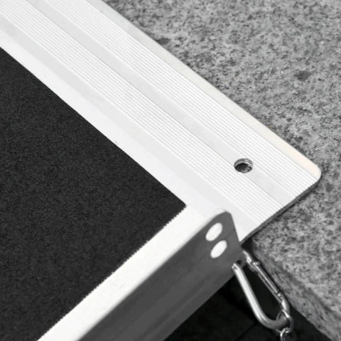 Rootz Wheelchair Ramp - Ramp For Wheelchairs - Walkers - Foldable Ramp With Carrying Handle - Aluminum - Black