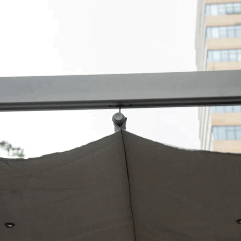 Rootz Pergola - Pergola With Sliding Roof - Aluminum - Polyester - Garden - Terrace - Balcony -  Charcoal Gray - Dark Grey - 300 x 300 x 223 cm