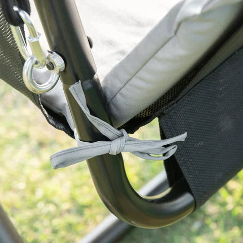 Rootz Gartenschaukel – 2-Sitzer-Schaukelstuhl – Sonnenliege – 2-Personen-Schaukel – Outdoor-Schaukelbank – mit Sitzkissen – Schwarz – 166 x 140 x 187 cm