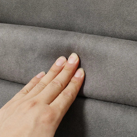 Rootz Set Of 2 Dining Chairs - Modern Design - Cantilever - Velor Look - Grey - 42 cm x 64 cm x 90 cm