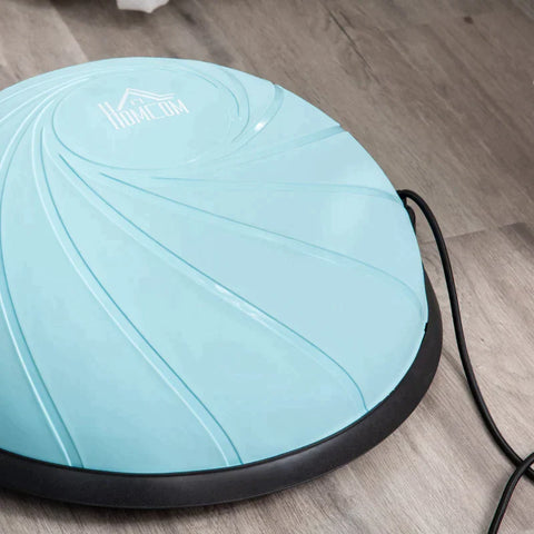 Rootz Yoga Ball - Yoga Ball Half Sphere - Balance Trainer - Balance Ball - Half Exercise Ball - With Training Rope - PP/PVC - Light Blue/Black