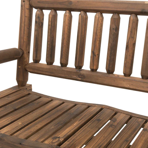Rootz Rocking Chair - Rocking Bench - Garden Chair - 2-seat - Solid Wood - Dark Brown - L112 x B67 x H93 cm